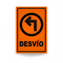 Rótulo Vial Obras y Mantenimiento - Desvío izquierda| Cod. SDO - 24