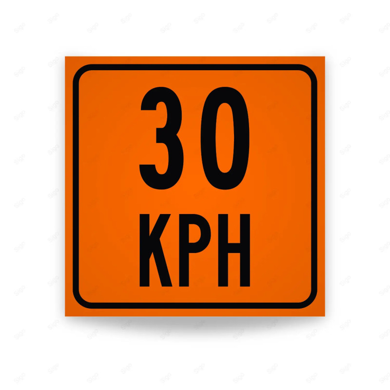 Rótulo Vial Obras y Mantenimiento - Velocidad Máxima 30 KPH | Cod. SDO - 02