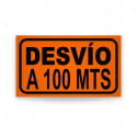Rótulo Vial Obras y Mantenimiento - Desvío a 100 mts | Cod. SDO-27