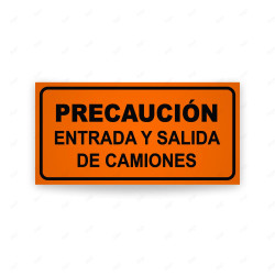 Rótulo Vial Obras y Mantenimiento - Precaución Entra y Salida de Camiones | Cod. SDO - 33