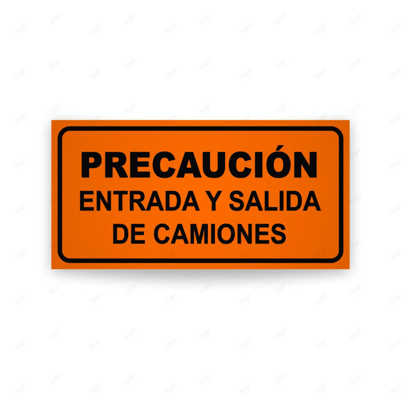 Rótulo Vial Obras y Mantenimiento - Precaución Entra y Salida de Camiones | Cod. SDO - 33