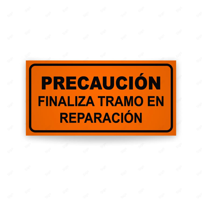 Rótulo Vial Obras y Mantenimiento - Precaución Finaliza Tramo en Reparación | Cod. SDO - 36