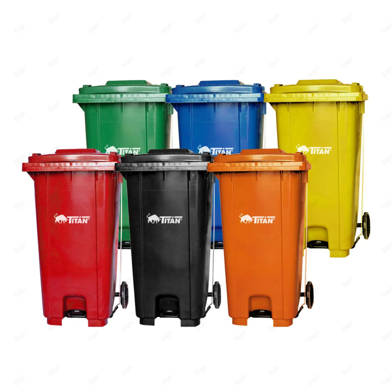 ‣ Basureros Clasificatorios 120 Litros Verde | TITÁN