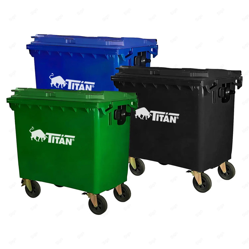 ‣ Contenedores Clasificatorios 1,100 Litros Verde | TITÁN