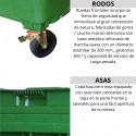 ‣ Contenedores Clasificatorios 1,100 Litros Verde | TITÁN