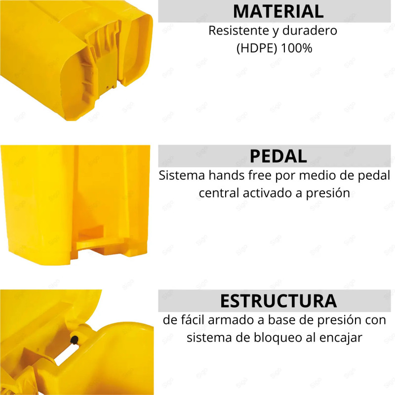 ‣ Basurero de Pedal Multiples Tamaños Amarillo | TITÁN