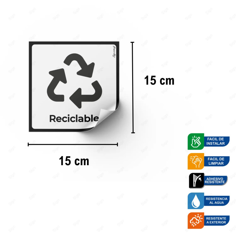 ‣ Rótulos de Reciclaje - Sticker Reciclable | SIGO