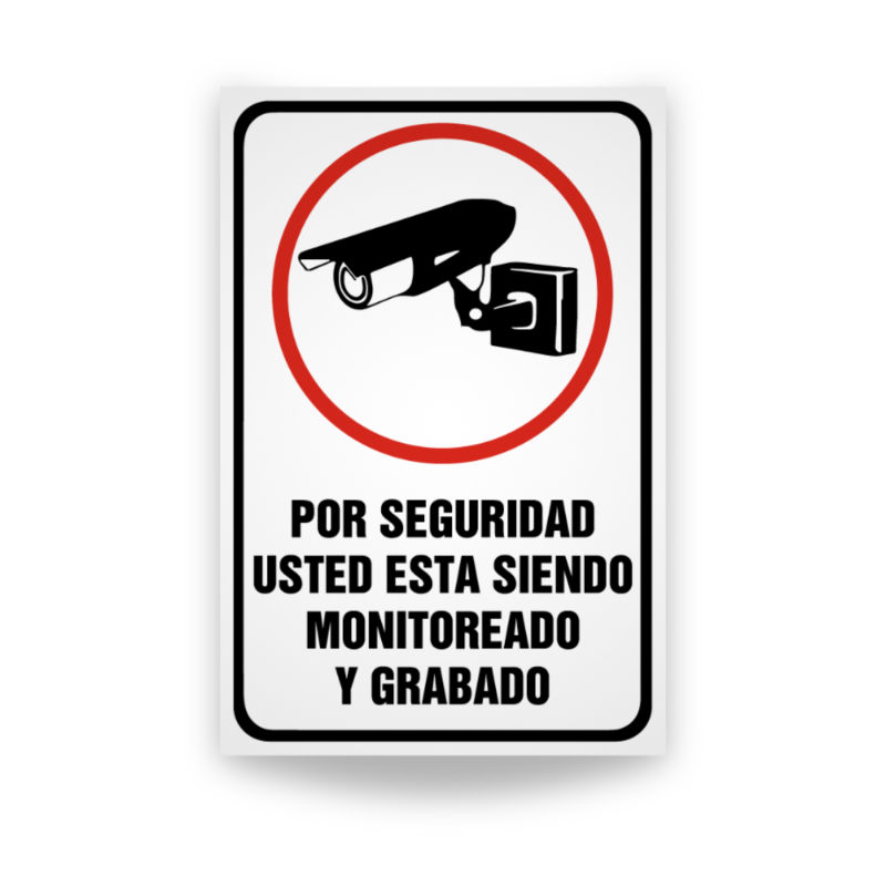 ‣ Rótulo Cámara de Seguridad Monitoreo y Grabación | SIGO