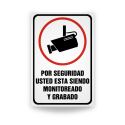 ‣ Rótulo Cámara de Seguridad "Por Seguridad..." | SIGO