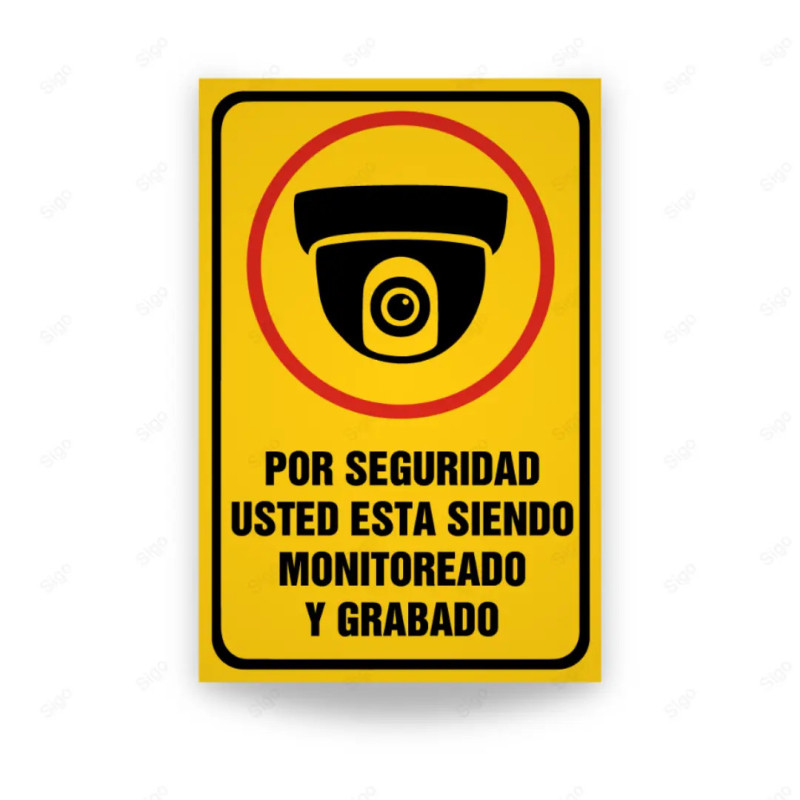 ‣ Rótulo Cámara Seguridad: Monitoreo y Grabación... | SIGO
