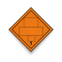 Rombo Transporte Materiales Peligrosos - Clase 1 - Editable | Cod. TMP-06, Transporte Materiales Peligrosos