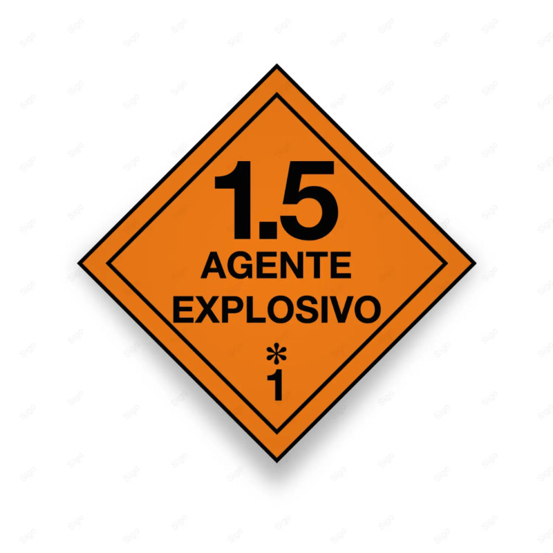 Rombo Transporte Materiales Peligrosos - Clase 1 - 1.5 Agente Explosivo | Cod. TMP-02, Transporte Materiales Peligrosos