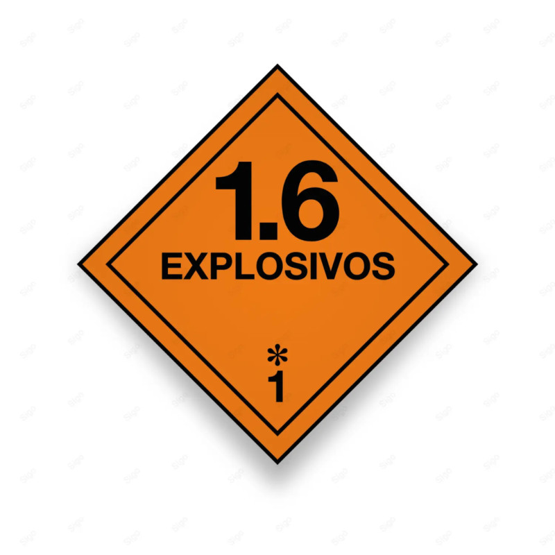 Rombo Transporte Materiales Peligrosos - Clase 1 - 1.6 Agente Explosivo | Cod. TMP-03, Transporte Materiales Peligrosos
