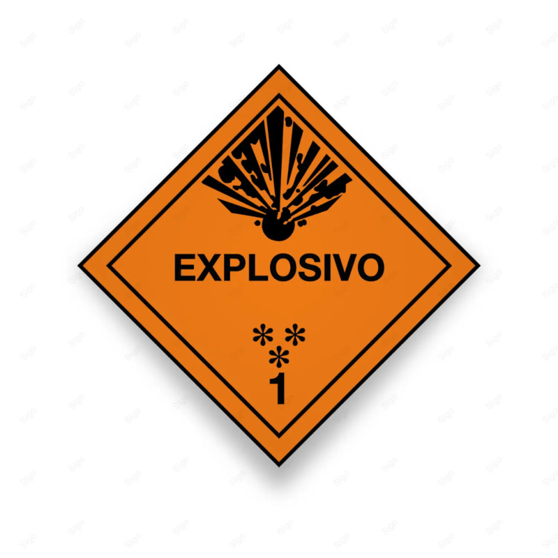 Rombo Transporte Materiales Peligrosos - Clase 1 - Explosivo | Cod. TMP-04, Transporte Materiales Peligrosos