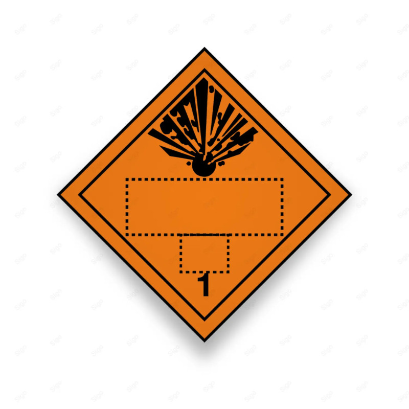 Rombo Transporte Materiales Peligrosos - Clase 1 - Explosivo Editable | Cod. TMP-05, Transporte Materiales Peligrosos
