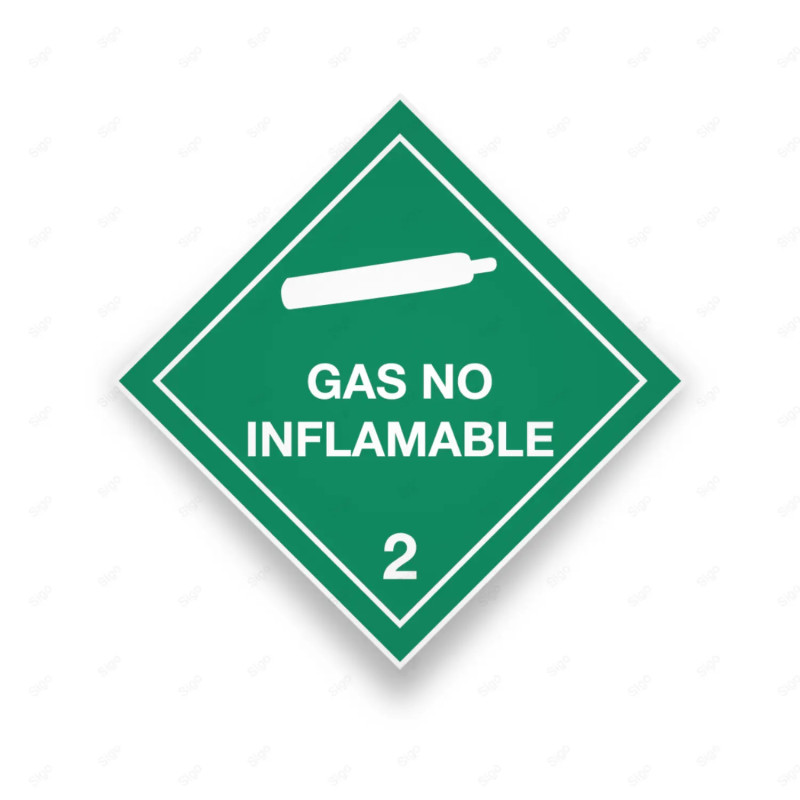 Rombo Transporte Materiales Peligrosos - Clase 2 - Gas no Inflamable | Cod. TMP-07, Transporte Materiales Peligrosos