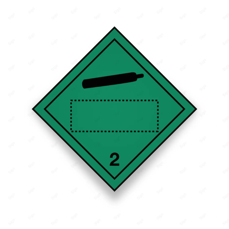 Rombo Transporte Materiales Peligrosos - Clase 2 - Editable Verde/Negro| Cod. TMP-08, Transporte Materiales Peligrosos