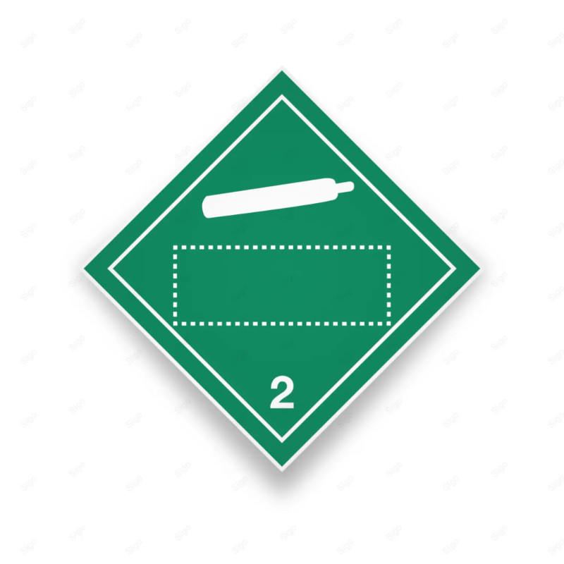 Rombo Transporte Materiales Peligrosos - Clase 2 - Editable Blanco | Cod. TMP-09, Transporte Materiales Peligrosos