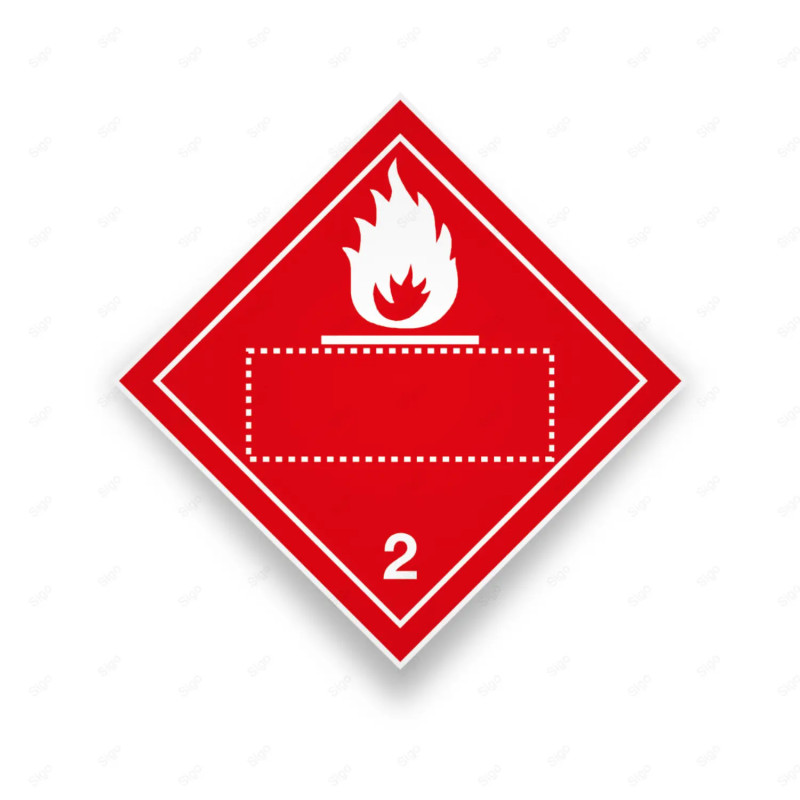 Rombo Transporte Materiales Peligrosos - Clase 2 - Editable Rojo/ Blanco | Cod. TMP-14