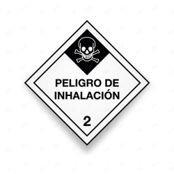 Rombo Transporte Materiales Peligrosos - Clase 2 - Peligro de Inhalación | Cod. TMP-15