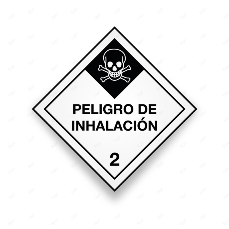 Rombo Transporte Materiales Peligrosos - Clase 2 - Peligro de Inhalación | Cod. TMP-15