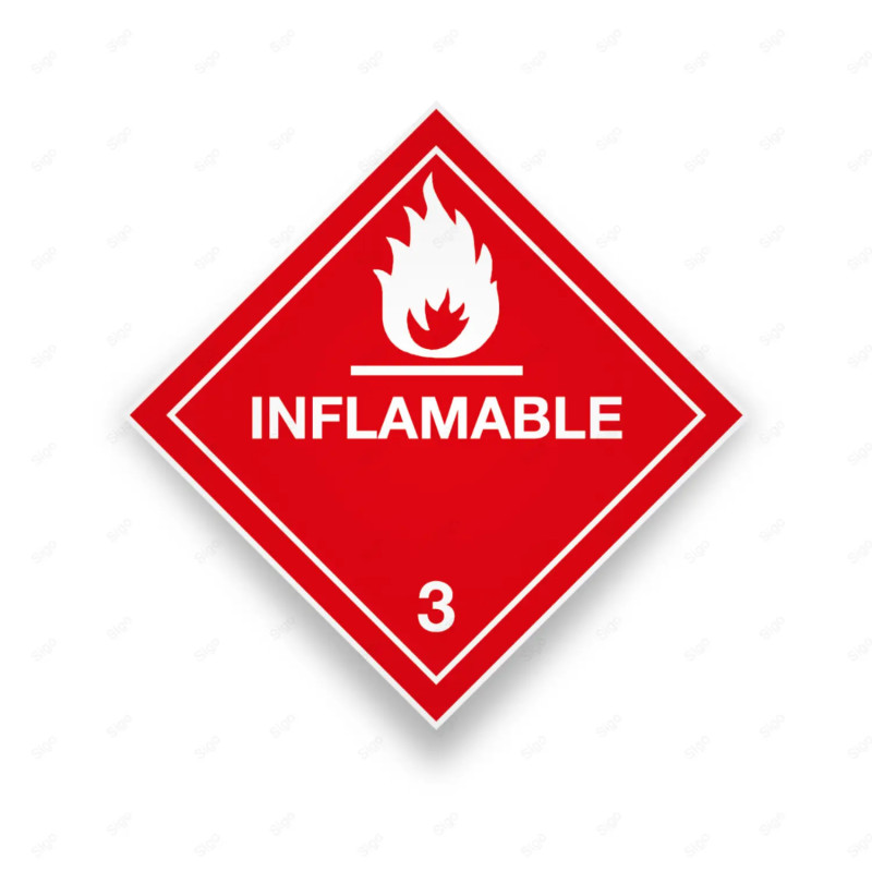 Rombo Transporte Materiales Peligrosos - Clase 3 - Inflamable | Cod. TMP-18, Transporte Materiales Peligrosos