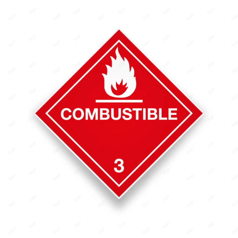 Rombo Transporte Materiales Peligrosos - Clase 3 - Combustible | Cod. TMP-20, Transporte Materiales Peligrosos