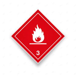 Rombo Transporte Materiales Peligrosos - Clase 3 - Inflamable | Cod. TMP-22, Transporte Materiales Peligrosos