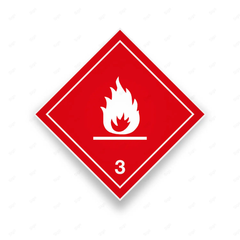 Rombo Transporte Materiales Peligrosos - Clase 3 - Inflamable | Cod. TMP-22, Transporte Materiales Peligrosos
