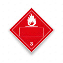 Rombo Transporte Materiales Peligrosos - Clase 3 - Editable Rojo/Blanco | Cod. TMP-23, Transporte Materiales Peligrosos
