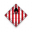 Rombo Transporte Materiales Peligrosos - Clase 4 - Editable Rayas Roja/Blanco | Cod. TMP-26, Transporte Materiales Peligrosos
