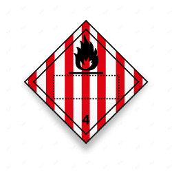 Rombo Transporte Materiales Peligrosos - Clase 4 - Editable Rayas Roja/Blanco | Cod. TMP-26, Transporte Materiales Peligrosos