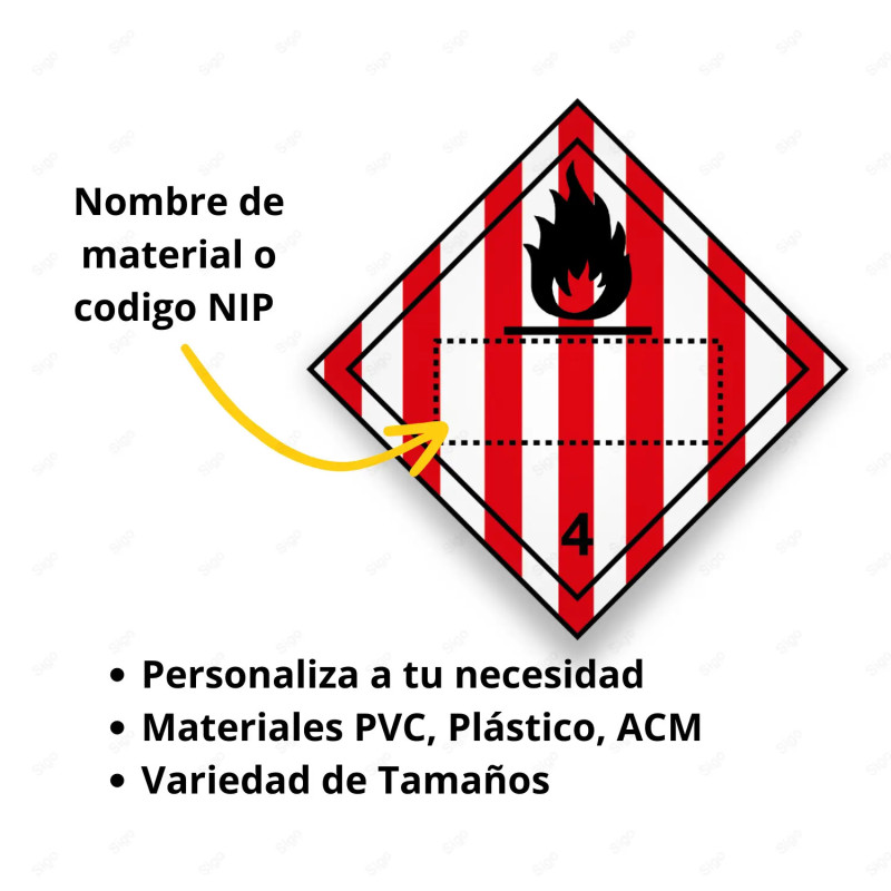 ‣ Rombo Transporte Materiales Peligrosos Clase 4... | SIGO