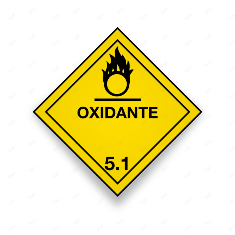Rombo Transporte Materiales Peligrosos - Clase 5 - Oxidante | Cod. TMP-34, Transporte Materiales Peligrosos