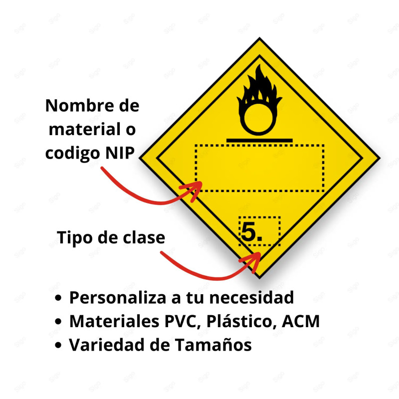 ‣ Rombo Transporte Materiales Peligrosos Clase 5... | SIGO