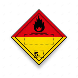 Rombo Transporte Materiales Peligrosos - Clase 5 - Editable Amarillo/Rojo| Cod. TMP-37, Transporte Materiales Peligrosos
