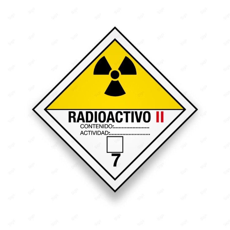 Rombo Transporte Materiales Peligrosos - Clase 7 - Radioactivo II | Cod. TMP-48, Transporte Materiales Peligrosos