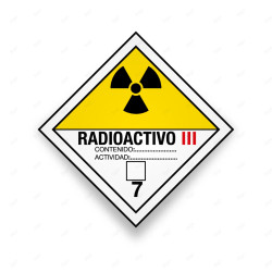 Rombo Transporte Materiales Peligrosos - Clase 6 - Radioactivo III | Cod. TMP-35, Transporte Materiales Peligrosos