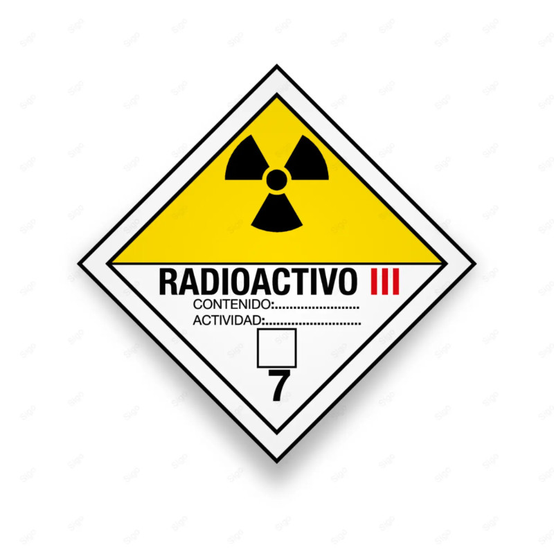 Rombo Transporte Materiales Peligrosos - Clase 6 - Radioactivo III | Cod. TMP-35, Transporte Materiales Peligrosos
