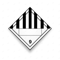 Rombo Transporte Materiales Peligrosos - Clase 9 - Editable Rayas Blanco/Negro | Cod. TMP-56, Transporte Materiales Peligrosos
