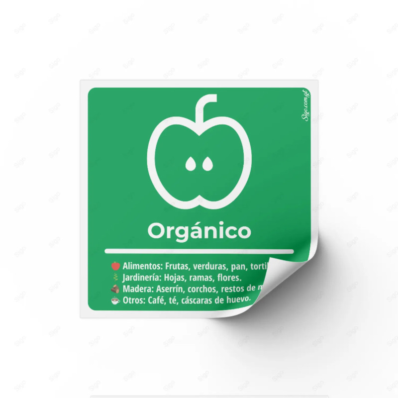 Rótulos de Reciclaje - Sticker Desechos Orgánico Informativo