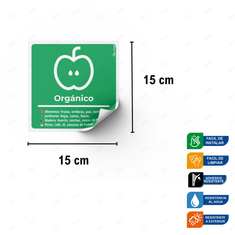 ‣ Rótulos de Reciclaje - Sticker Desechos Orgánico | SIGO