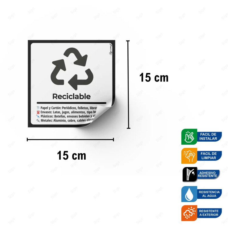 ‣ Rótulos de Reciclaje - Sticker Reciclable | SIGO