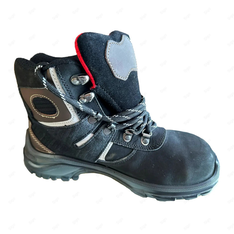 Botas de Seguridad Negra con detalles Café | Punta Reforzada