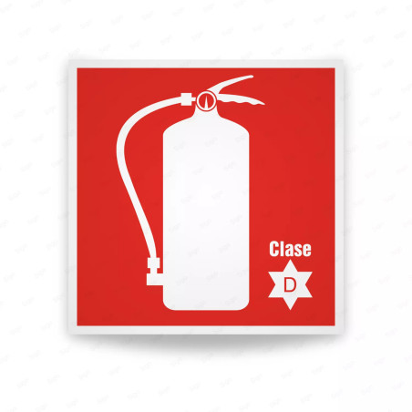 Rótulo Contra Incendios - Extintor Clase D | Cod. CI-007