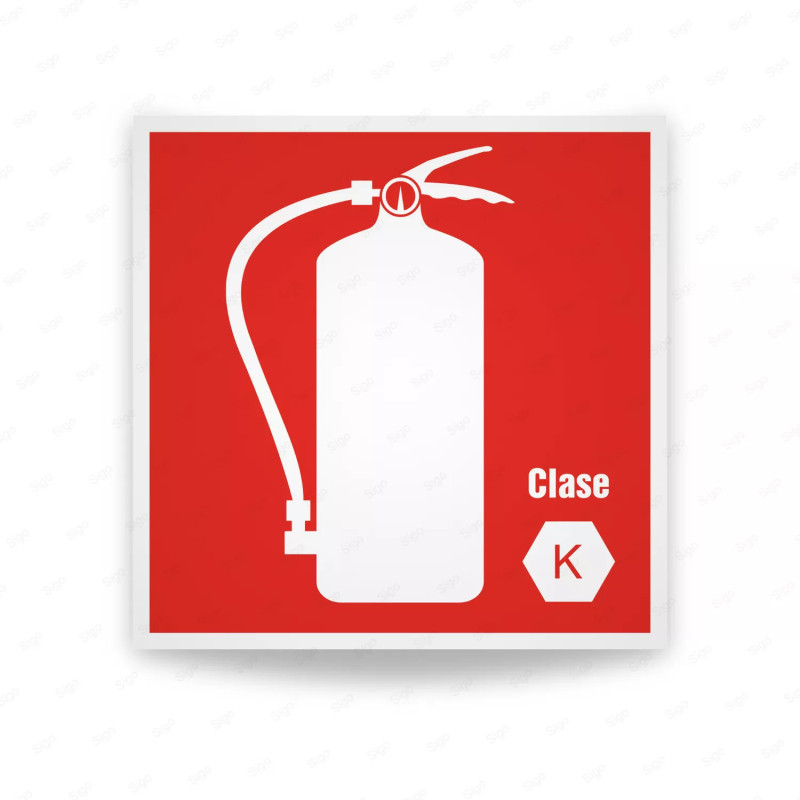 Rótulo Contra Incendios - Extintor Clase K | Cod. CI-008