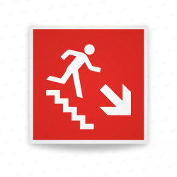 Rótulo Contra Incendios - Use la escalera en caso de incendio flecha abajo lado derecho| Cod. CI-033