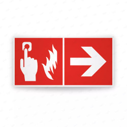 Rótulo Contra Incendios - Alarma contra incendios flecha derecha| Cod. CI-222