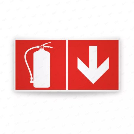 Rótulo Contra Incendios - Extintor flecha abajo| Cod. CI-266