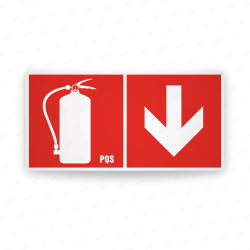 Rótulo Contra Incendios - Extintor PQS flecha abajo | Cod. CI-269